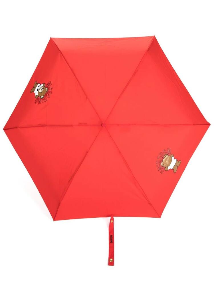 Moschino Teddy Bear-print folded umbrella - Red Cover