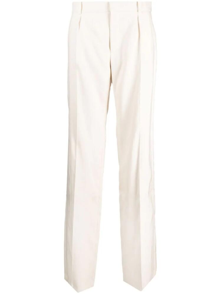 Saint Laurent straight-leg silk trousers - Neutrals Cover