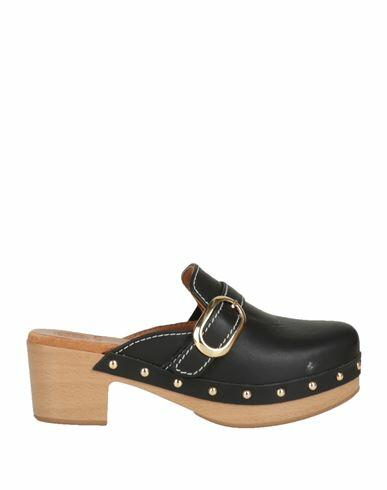 Unisa Woman Mules & Clogs Black Leather Cover