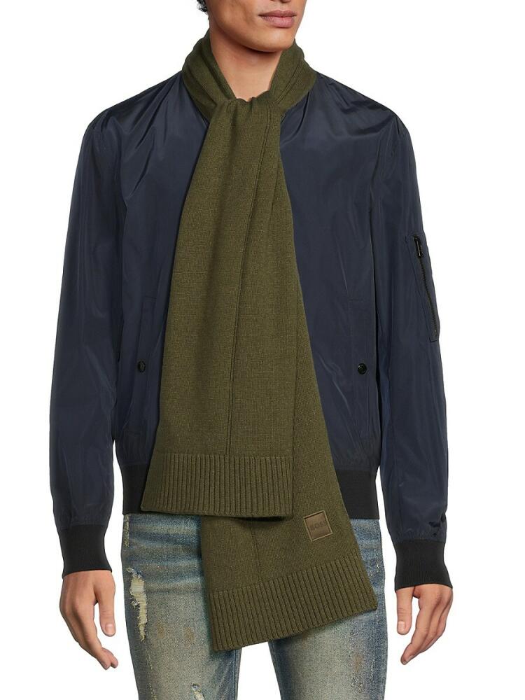 BOSS Men's Kaio Knit Scarf - Dark Green Cover