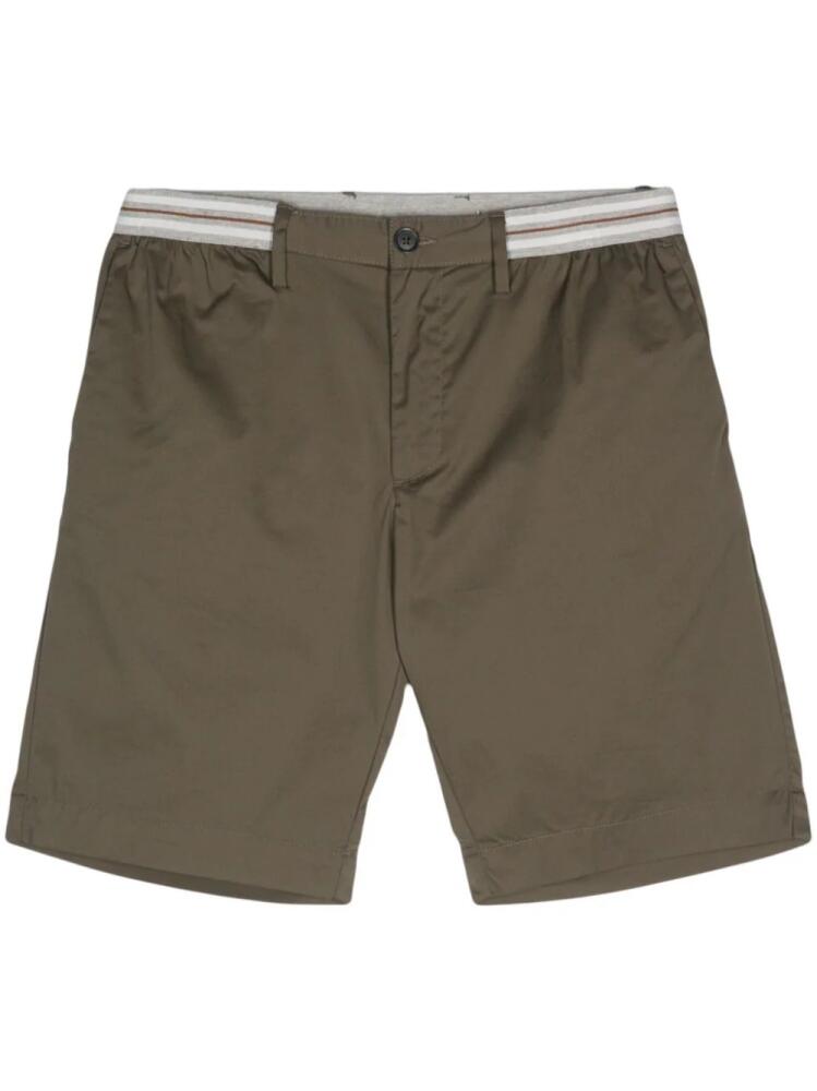 Myths striped-edge cotton chino shorts - Green Cover