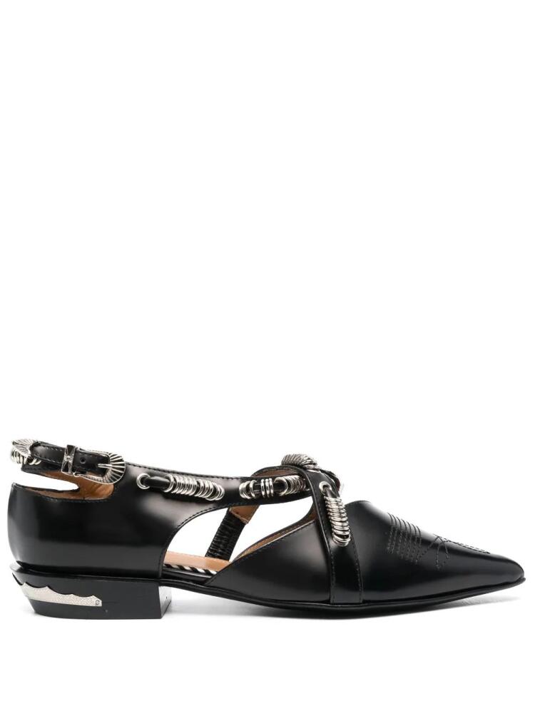 Toga Pulla buckled leather ballerina shoes - Black Cover