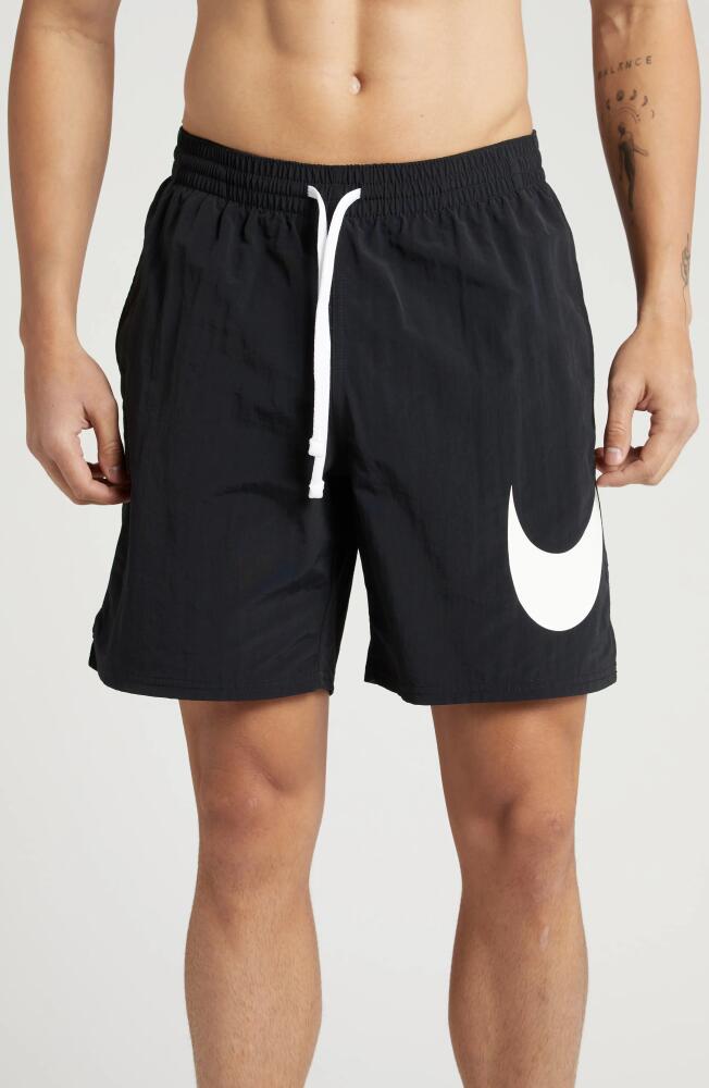 Nike Swoosh 7-Inch Swim Trunks in Black Cover