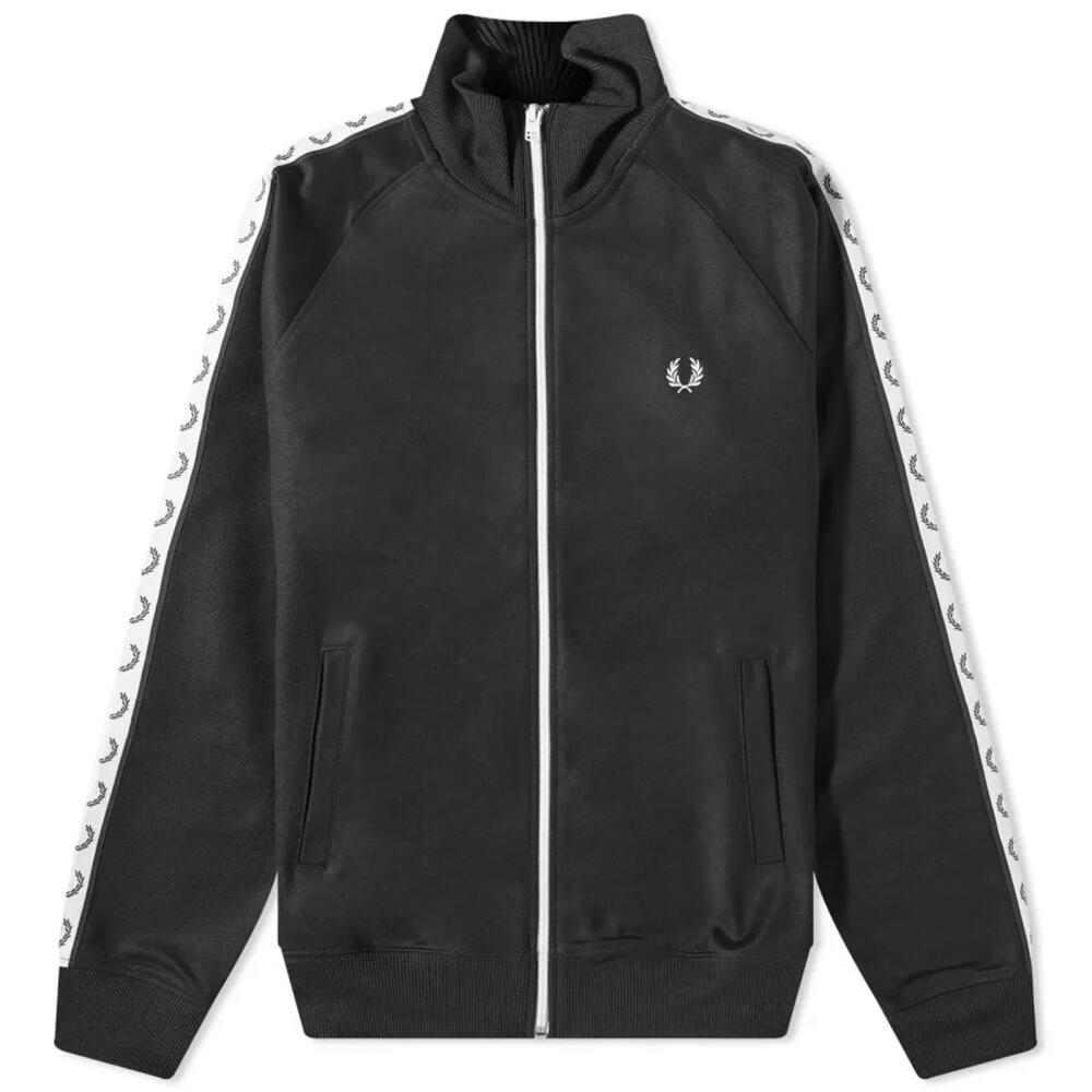 Fred Perry Men's Taped Track Jacket in Black Cover