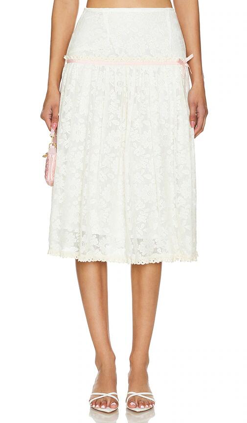 Yuhan Wang Floral Ruched Skirt in Cream Cover