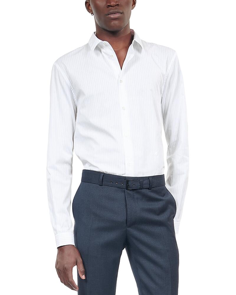 The Kooples Cotton Striped Fitted Dress Shirt Cover