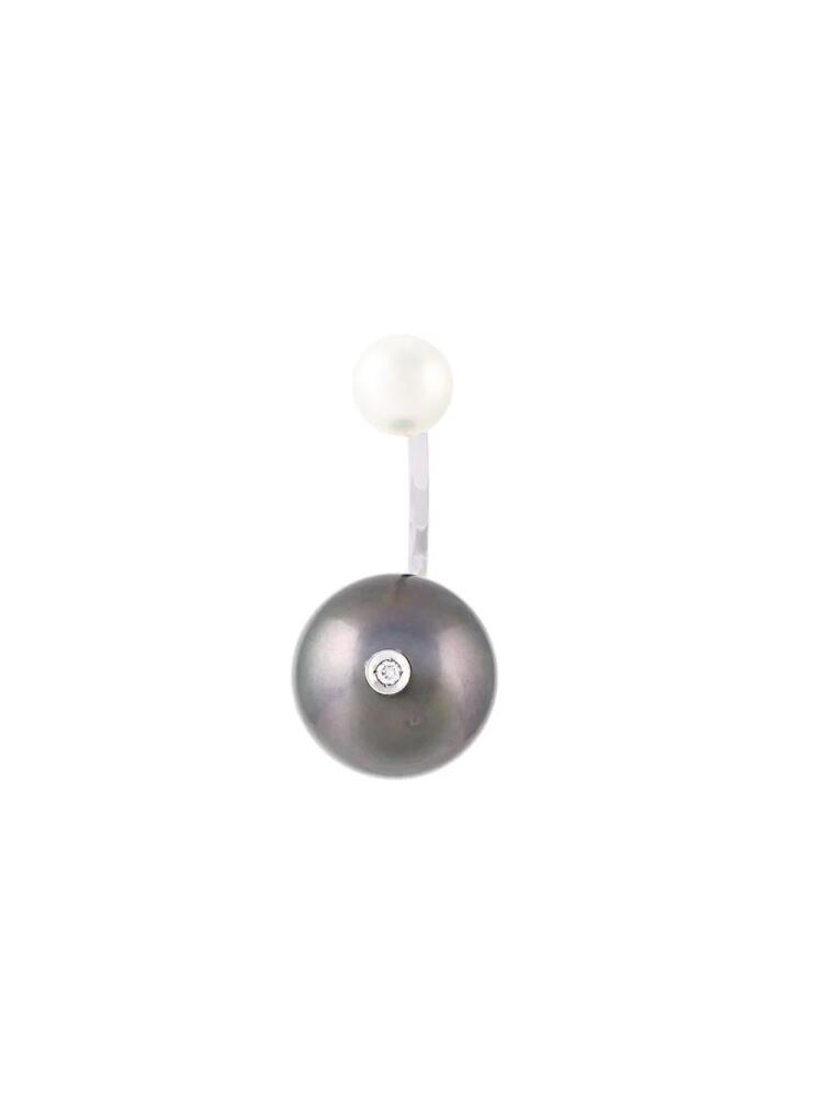 Delfina Delettrez 'Pearl piercing' diamond earring - Grey Cover