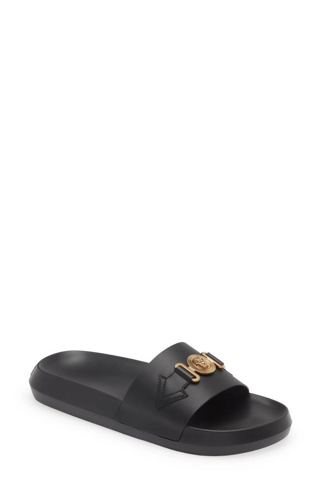 Versace Biggie Medusa Slide Sandal in Black Gold Cover