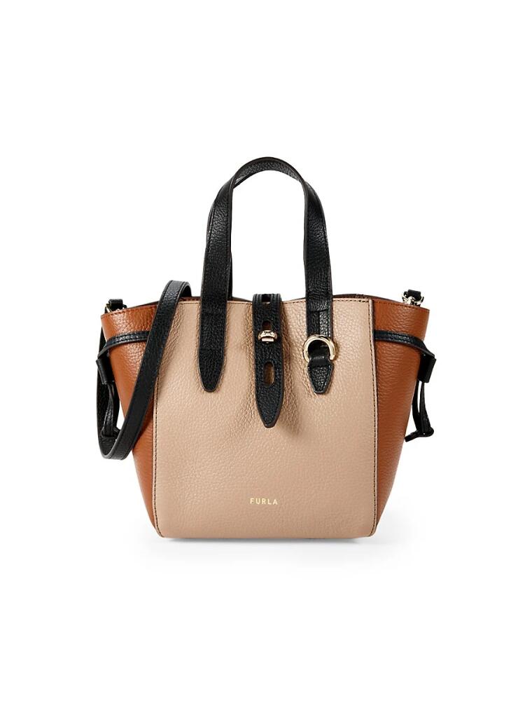 Furla Women's Tone On Tone Top Handle Bag - Greige Cognac Brown Cover