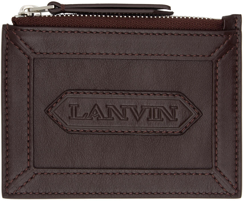 Lanvin Burgundy Zipped Card Holder Cover