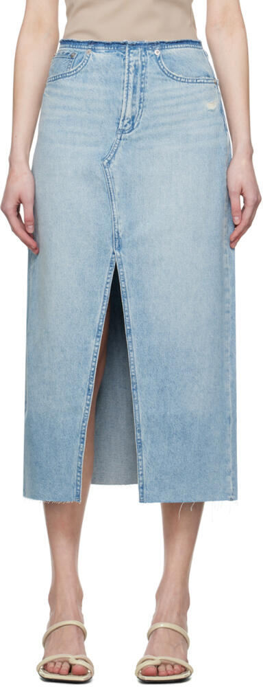 rag & bone Blue Clara Denim Maxi Skirt Cover