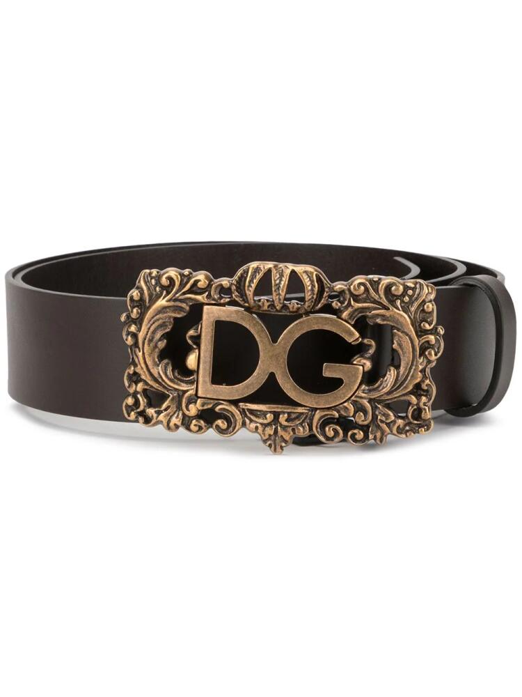 Dolce & Gabbana baroque logo belt - Brown Cover