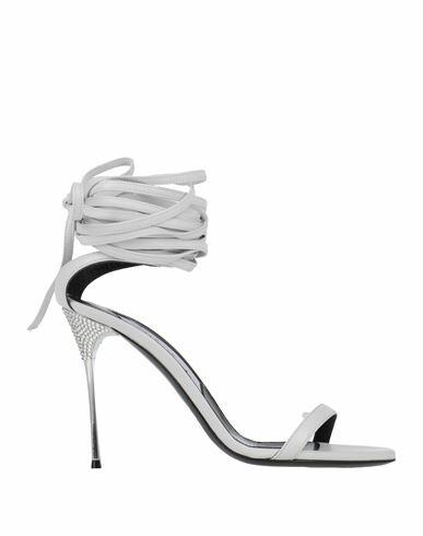 Area X Sergio Rossi Woman Sandals White Leather Cover