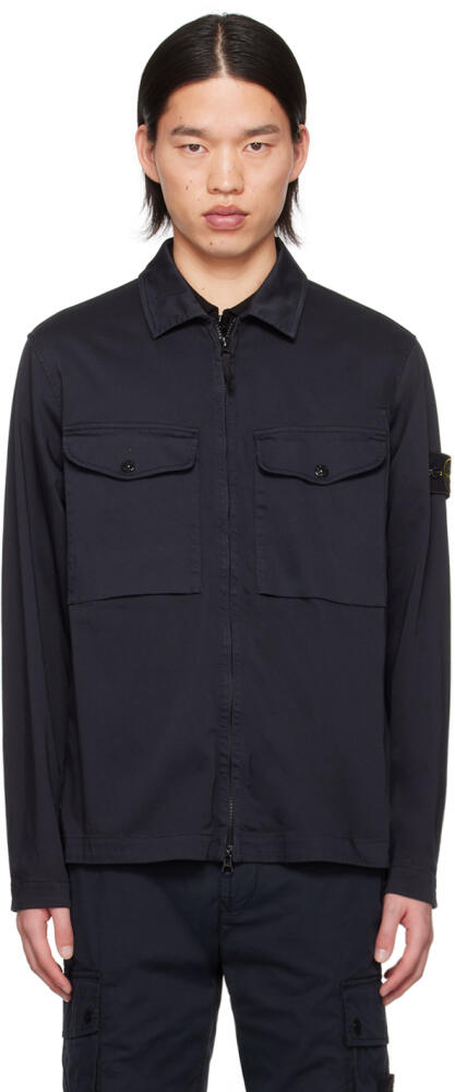 Stone Island Navy Overshirt Jacket Cover