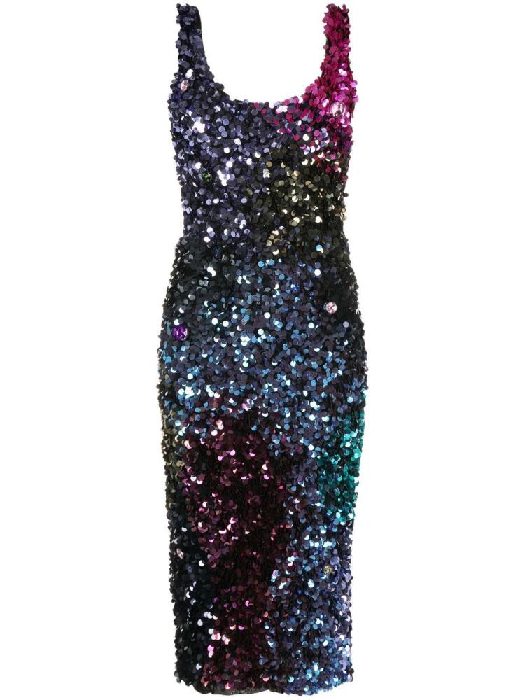 Cynthia Rowley sequin-embellished sleeveless midi dress - Purple Cover