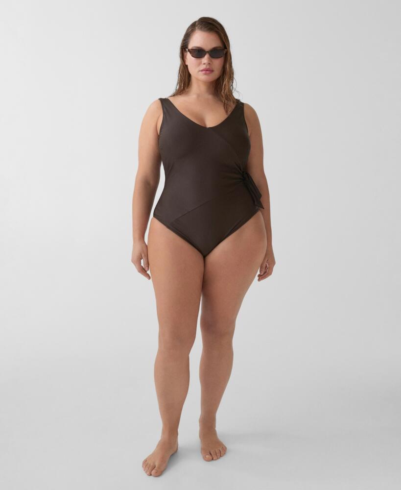 Mango Women's Side Knot Swimsuit - Chocolate Cover