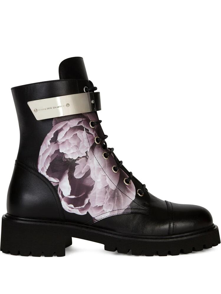 Giuseppe Zanotti Forever Bloom combat boots - Black Cover