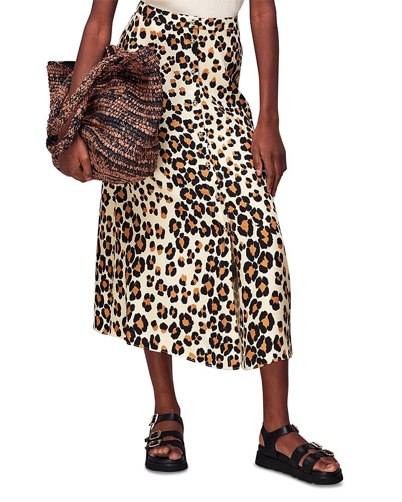 Whistles Painted Leopard Button Skirt Cover