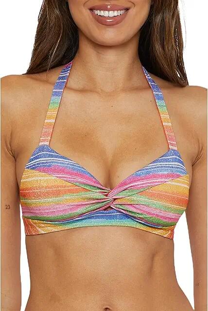 BECCA Shorline Twist Front Bralette (Multi) Women's Swimwear Cover