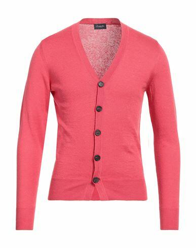 Drumohr Man Cardigan Coral Linen, Polyester Cover