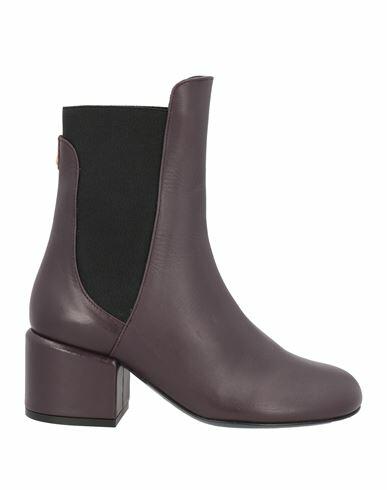 Patrizia Pepe Woman Ankle boots Deep purple Leather Cover