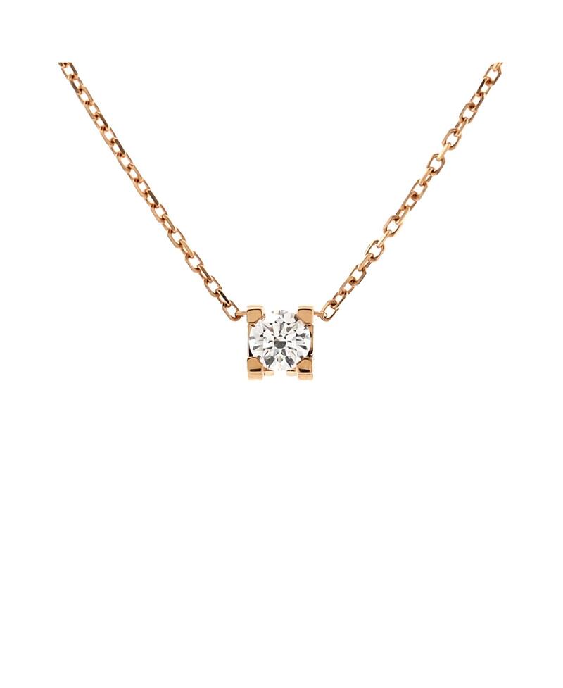 Pre-Owned Cartier 0.20-0.29CT C de Cartier Necklace 18K Rose Gold and Diamond Cover