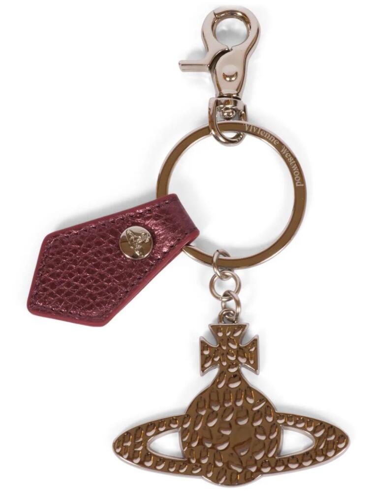 Vivienne Westwood Hammered Orb leather keyring - Gold Cover