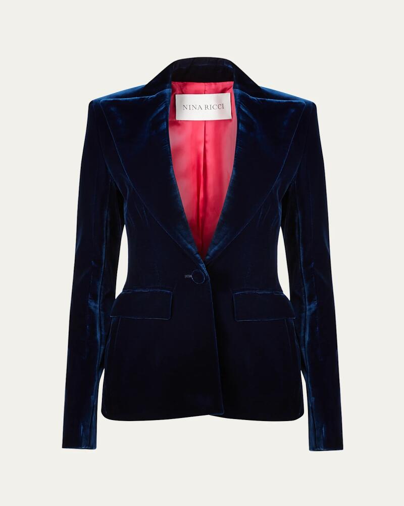 Nina Ricci Velvet One-Button Blazer Cover