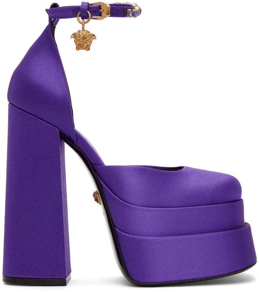 Versace Purple Aevitas Platform Heels Cover