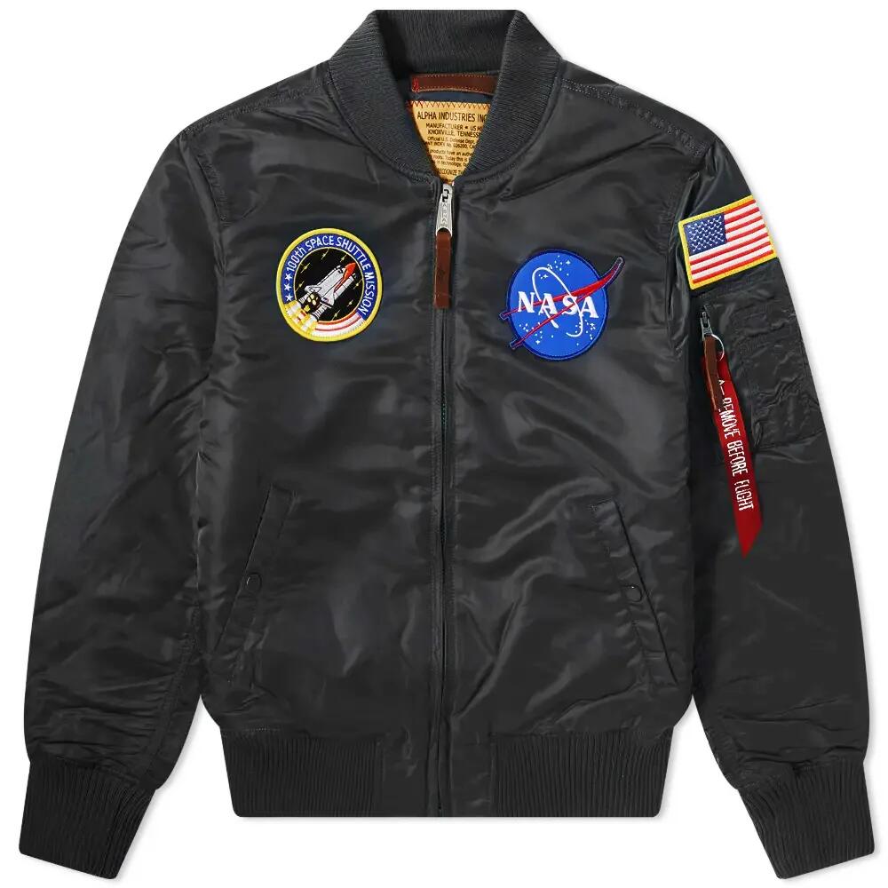 Alpha Industries Men's MA-1 VF NASA Jacket in Black Cover