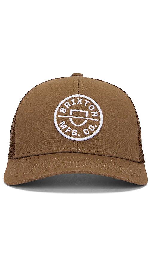 Brixton Crest Netplus MP Trucker Hat in Brown Cover