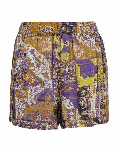 8 By Yoox Printed Viscose Shorts Woman Shorts & Bermuda Shorts Purple Viscose Cover