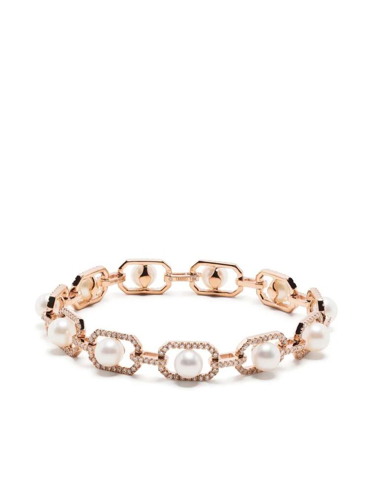 SHAY 18kt rose gold diamond and pearl bracelet Cover