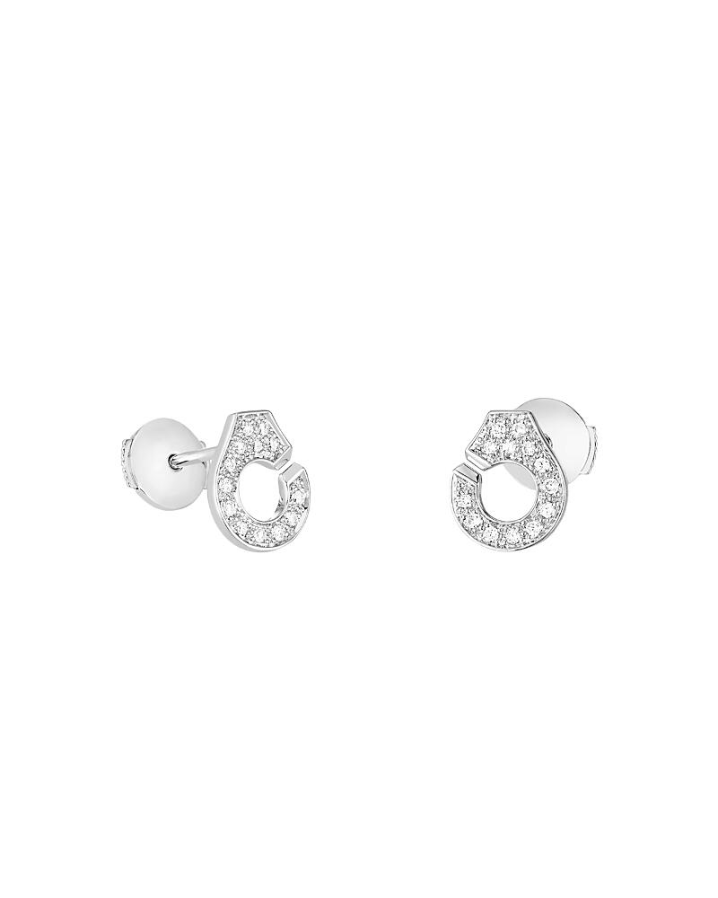 dinh van 18K White Gold Menottes Diamond Stud Earrings Cover