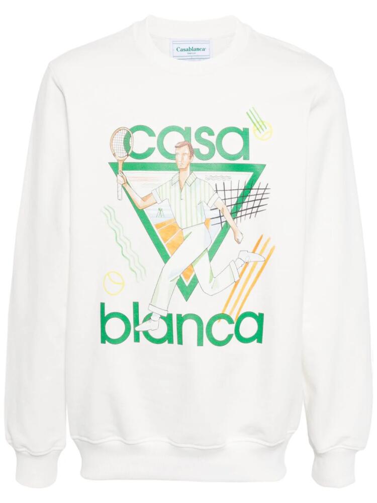 Casablanca Le Jeu organic-cotton sweatshirt - White Cover