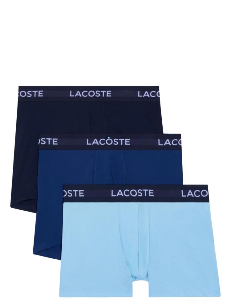 Lacoste logo-print cotton boxers (set of three) - Blue Cover