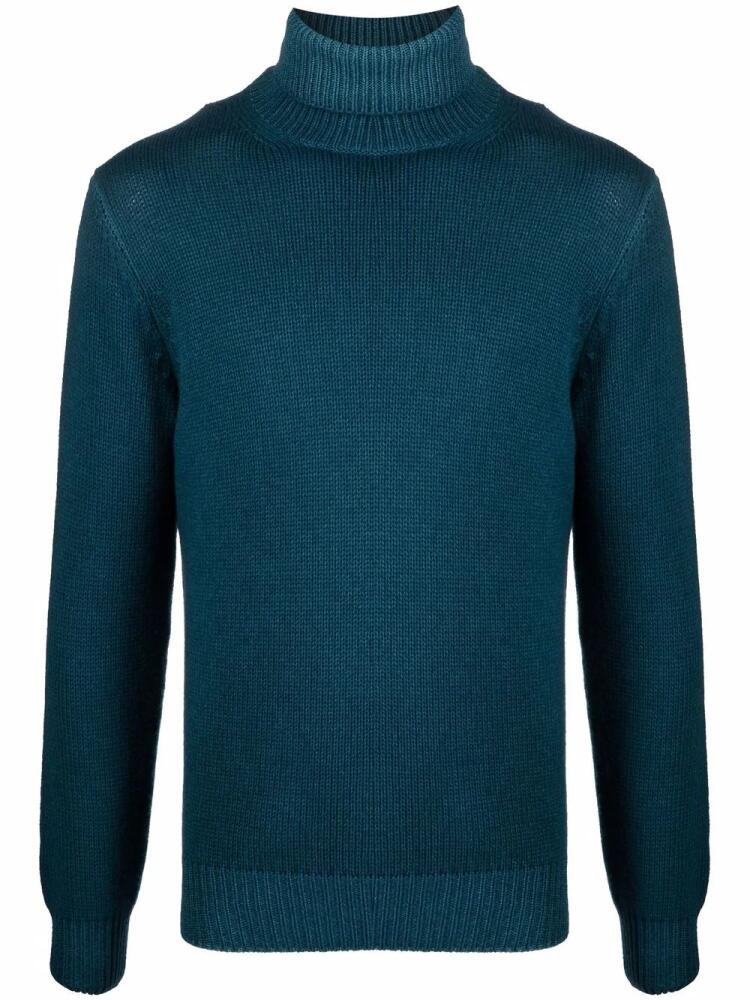 Dell'oglio roll-neck rib-trimmed jumper - Blue Cover