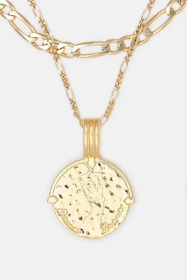 Deux Lions Jewelry Gold Sicilian Zodiac Layered Necklace in Taurus Cover