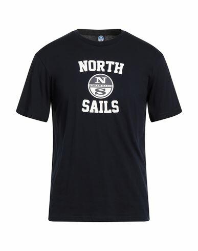 North Sails Man T-shirt Midnight blue Polyester, Cotton Cover