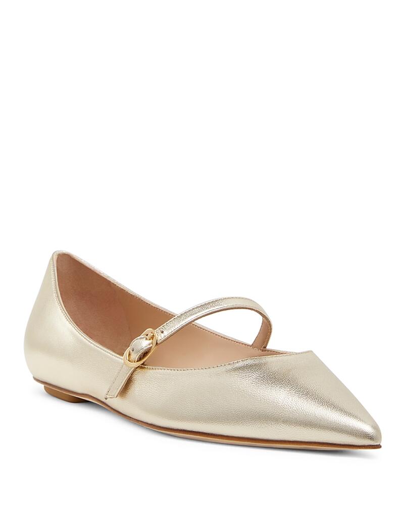 Stuart Weitzman Women's Emilia Pointed Toe Mary Jane Flats Cover