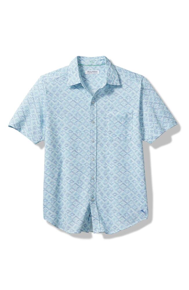 Tommy Bahama San Lucio IslandZone Short Sleeve Knit Button-Up Shirt in Blue Canal Cover