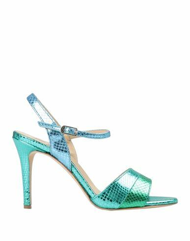 L'arianna Woman Sandals Turquoise Soft Leather Cover