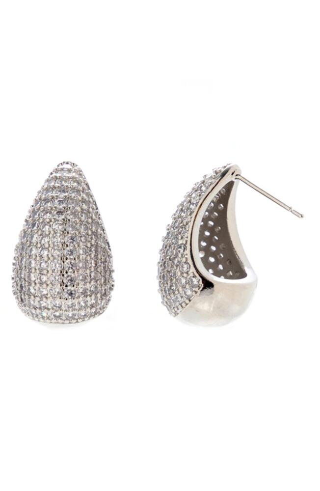 Luv AJ The Gia Pavé Cubic Zirconia Drop Earrings in Silver Cover