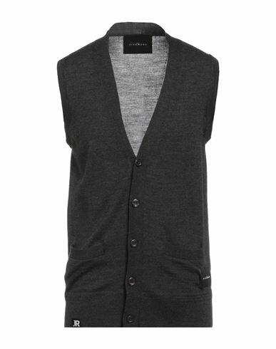 John Richmond Man Cardigan Steel grey Wool, Acrylic Cover