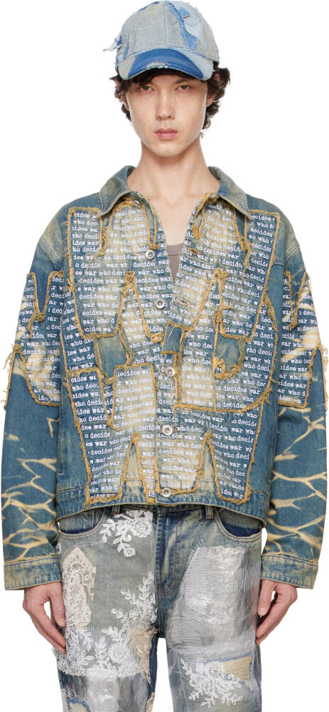 Who Decides War Blue Overlay Denim Jacket Cover