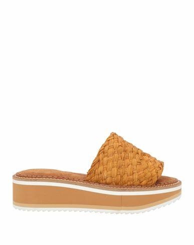 Clergerie Woman Sandals Camel Straw, Goat skin Cover