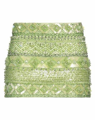 Des_phemmes Woman Mini skirt Light green Cotton, Elastane Cover