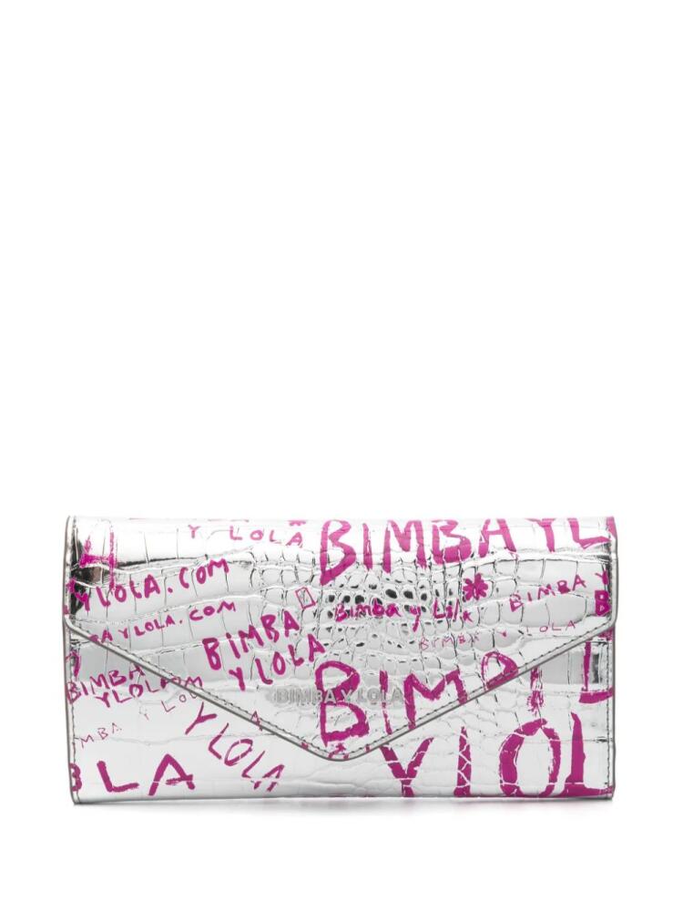 Bimba y Lola logo-print continental wallet - Silver Cover