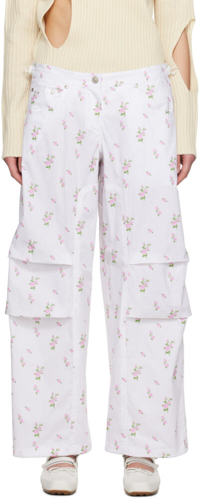 OPEN YY SSENSE Exclusive White Flower Lounge Pants Cover