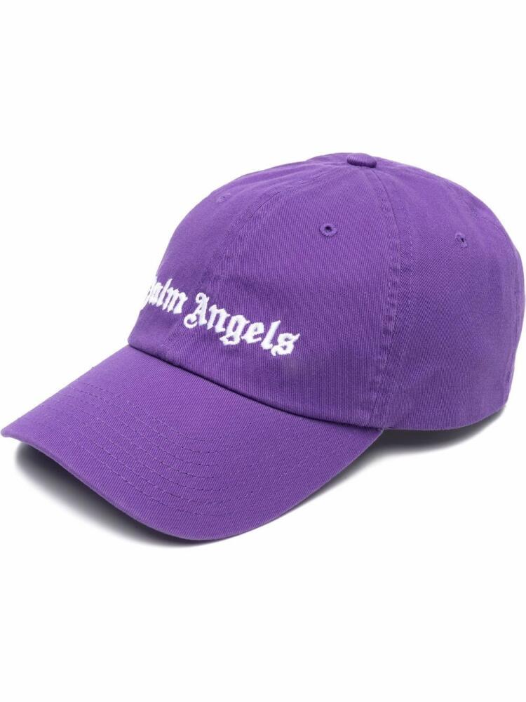 Palm Angels logo-embroidered cotton cap - Purple Cover